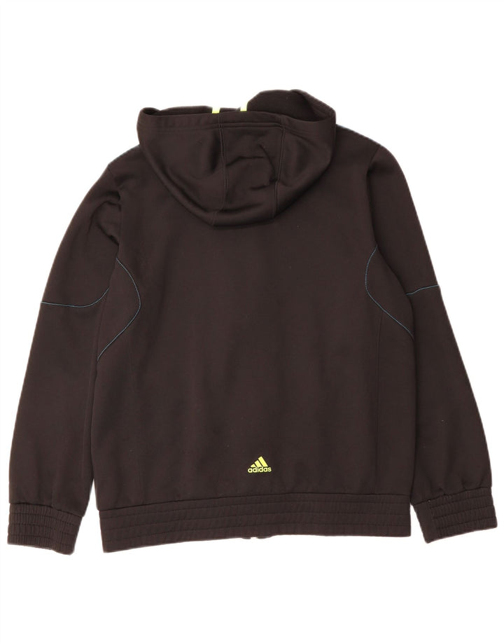 Adidas Boys Predator Graphic Zip Hoodie Sweater 13-14 Years Black Polyester