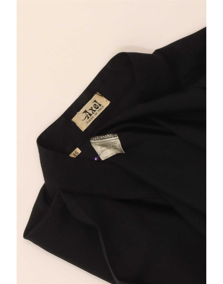 Vintage Womens Shirt Blouse IT 46 Large Black Acetate