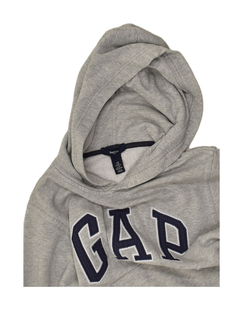 GAP Boys Graphic Hoodie Jumper 8-9 Years Medium Grey Cotton | Vintage Gap | Thrift | Second-Hand Gap | Used Clothing | Messina Hembry 