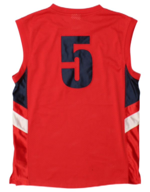 Nike Boys Dri Fit Graphic Vest Top 12-13 Years Large Red Colourblock