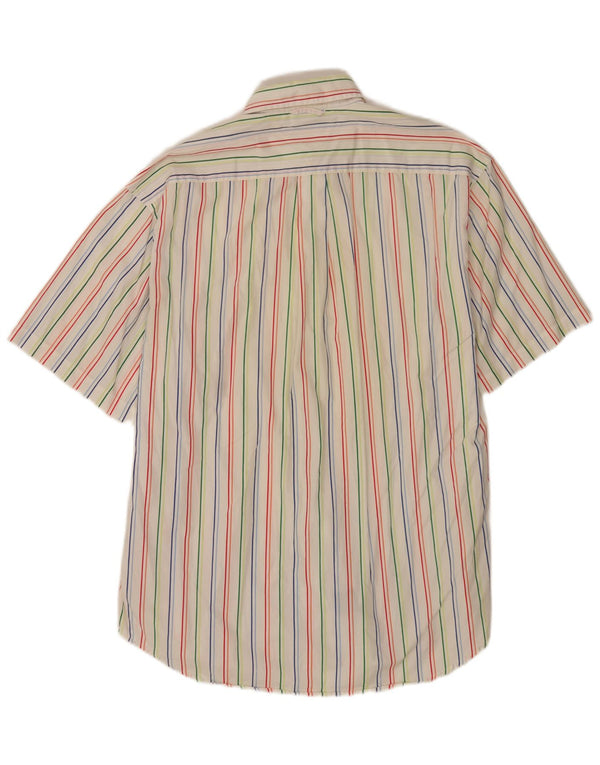 Tommy Hilfiger Mens Short Sleeve Regular Fit Shirt Medium White Striped