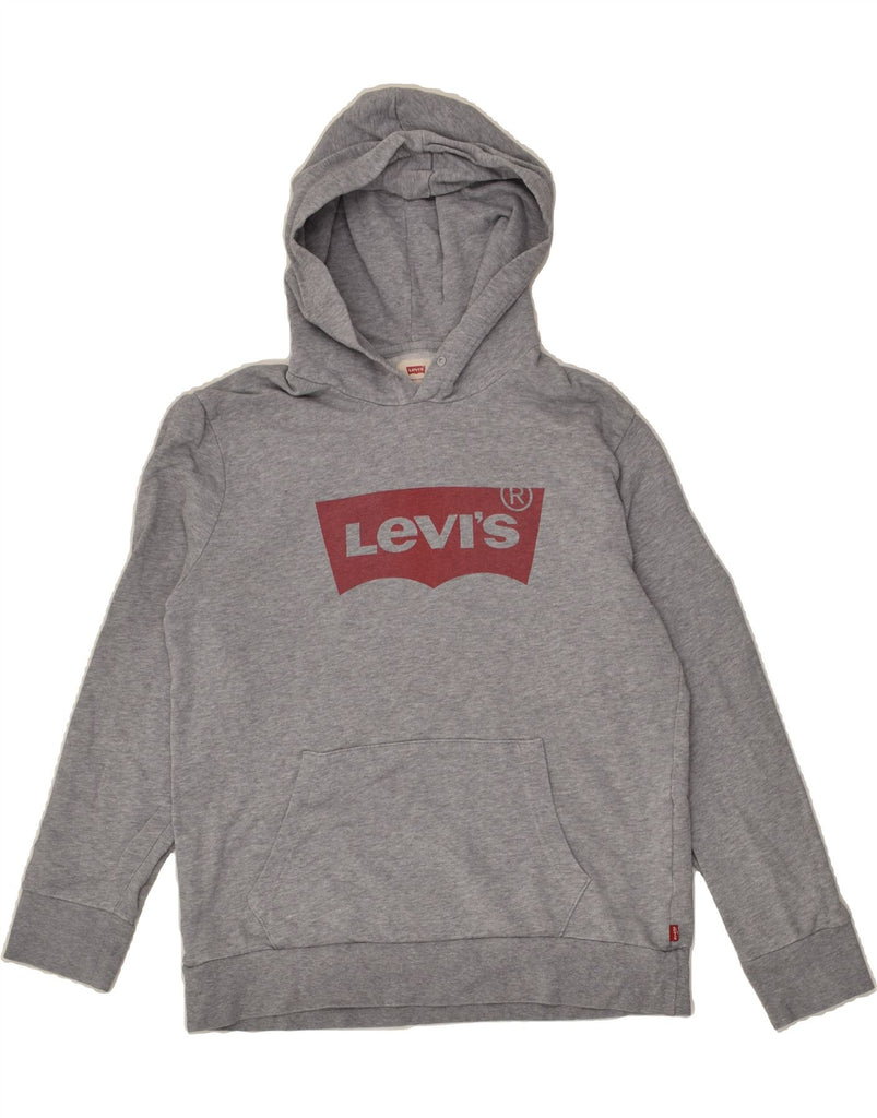 LEVI'S Mens Graphic Hoodie Jumper Medium Grey Cotton | Vintage Levi's | Thrift | Second-Hand Levi's | Used Clothing | Messina Hembry 