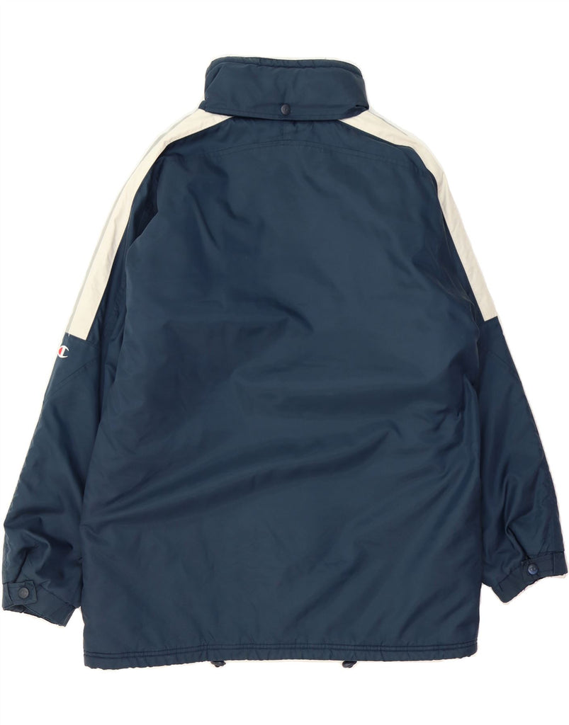 CHAMPION Mens Windbreaker Jacket UK 38 Medium Navy Blue Colourblock Vintage Champion and Second-Hand Champion from Messina Hembry 