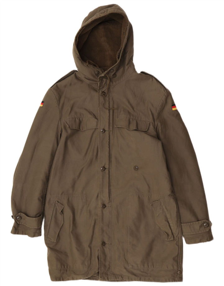 Vintage Mens Hooded Sherpa Parka Jacket UK 38 Medium Khaki