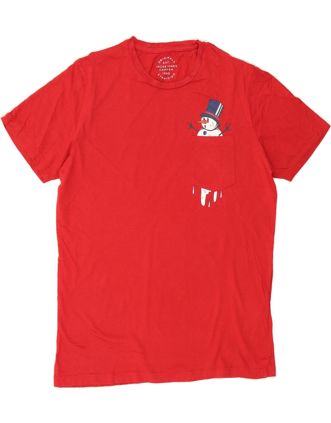 JACK & JONES Mens Graphic T-Shirt Top Medium Red Cotton Vintage Jack & Jones and Second-Hand Jack & Jones from Messina Hembry 