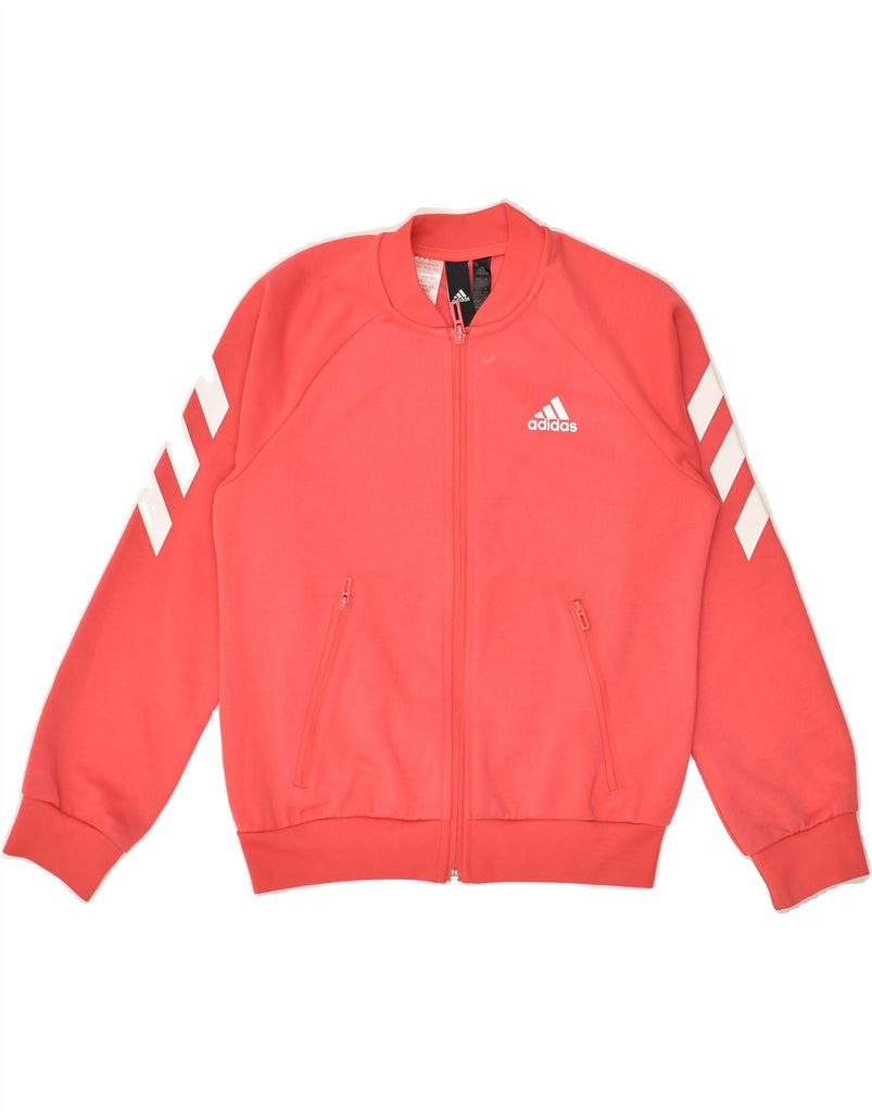 ADIDAS Girls Tracksuit Top Jacket 9-10 Years Pink Polyester | Vintage Adidas | Thrift | Second-Hand Adidas | Used Clothing | Messina Hembry 