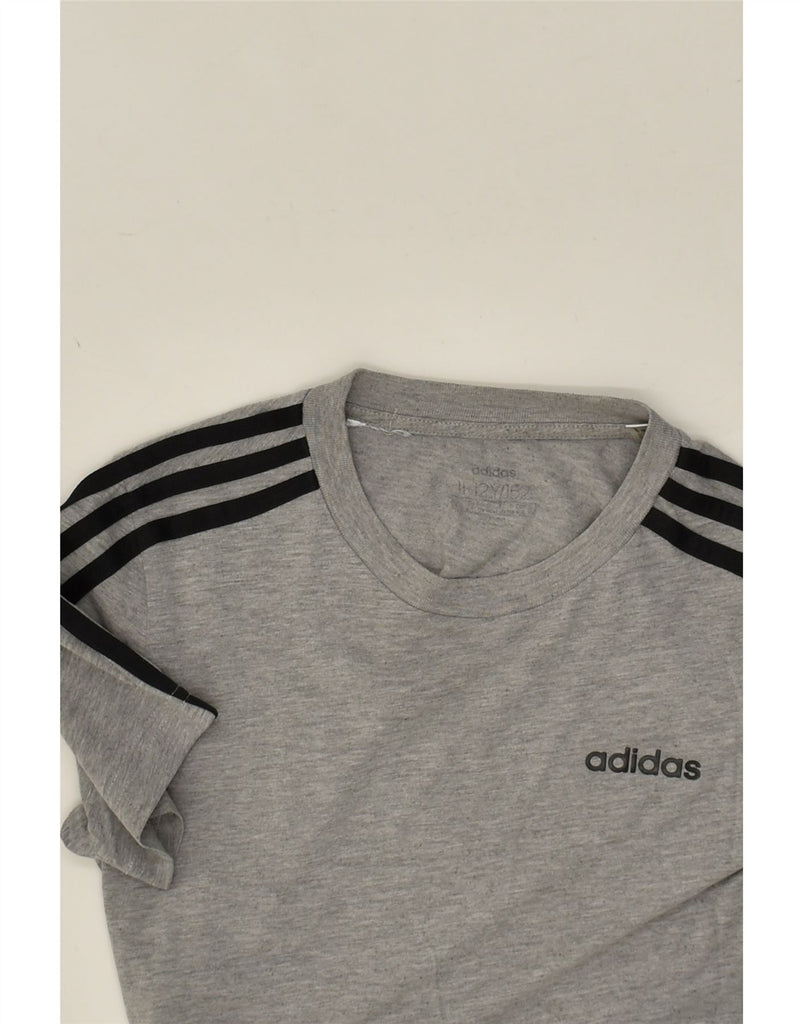 ADIDAS Boys Graphic T-Shirt Top 11-12 Years Grey Cotton | Vintage Adidas | Thrift | Second-Hand Adidas | Used Clothing | Messina Hembry 