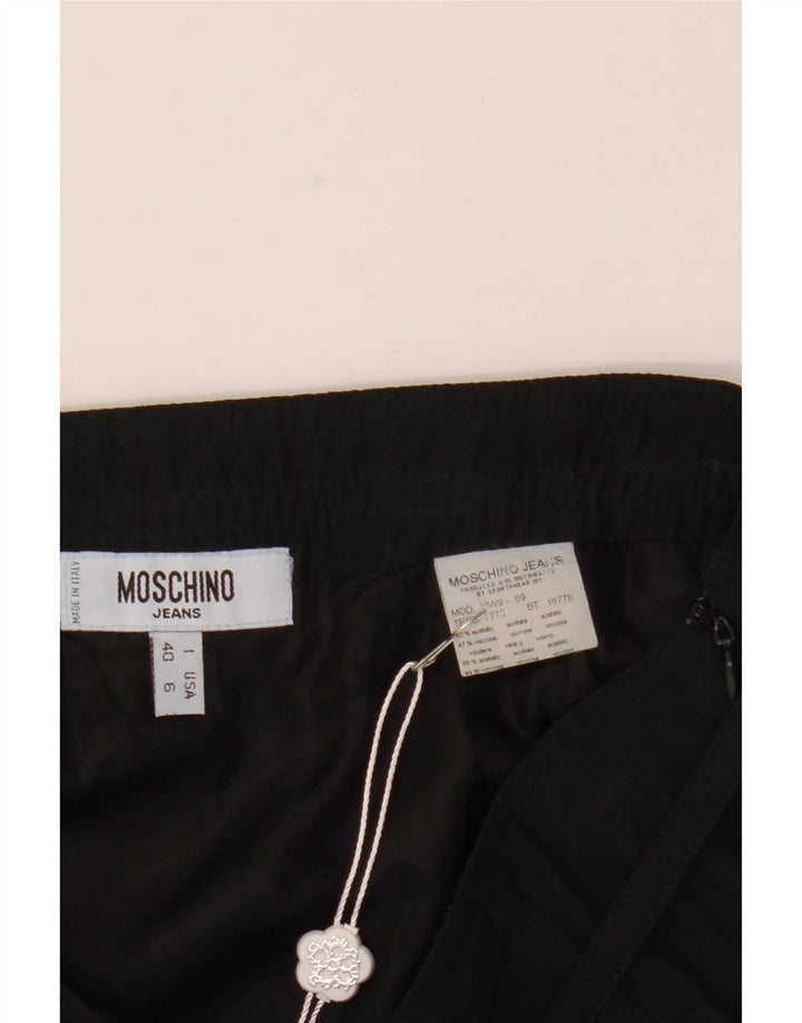 Moschino Womens Mini Skirt IT 40 Small W27 Black Acetate