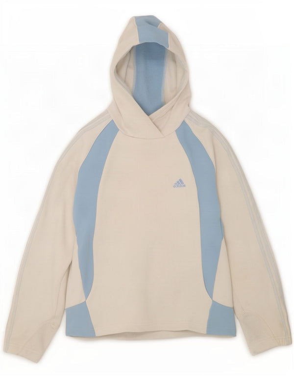 Adidas Girls Climawarm Hoodie Jumper 13-14 Years White Colourblock