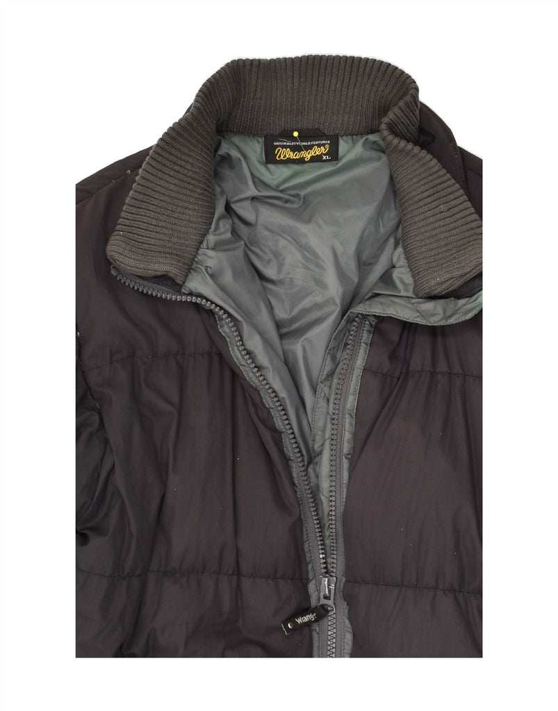 WRANGLER Mens Padded Jacket UK 42 XL Black Polyester | Vintage Wrangler | Thrift | Second-Hand Wrangler | Used Clothing | Messina Hembry 