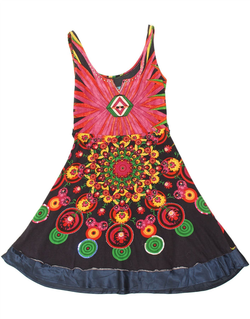 DESIGUAL Womens Crazy Pattern Sundress UK 6 XS Multicoloured | Vintage Desigual | Thrift | Second-Hand Desigual | Used Clothing | Messina Hembry 