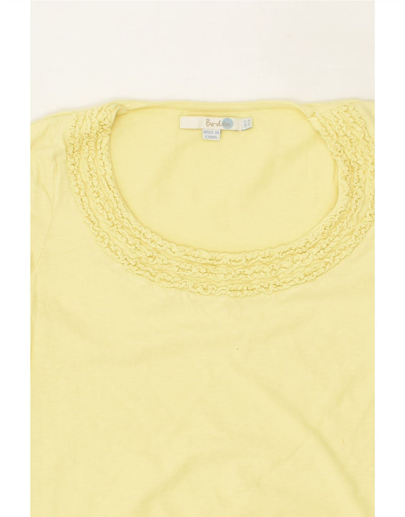 BODEN Womens T-Shirt Top UK 12 Medium Yellow Cotton | Vintage Boden | Thrift | Second-Hand Boden | Used Clothing | Messina Hembry 