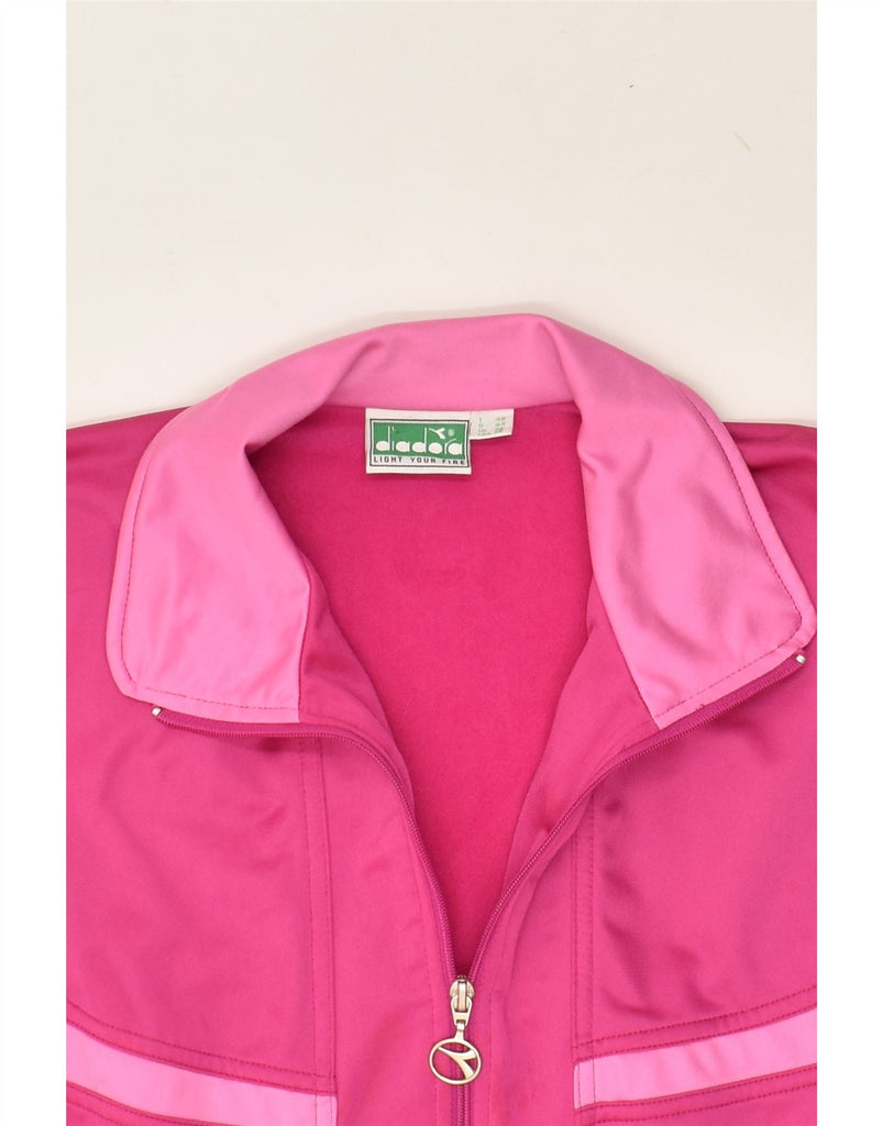 DIADORA Womens Tracksuit Top Jacket UK 22 3XL Pink Polyester | Vintage Diadora | Thrift | Second-Hand Diadora | Used Clothing | Messina Hembry 