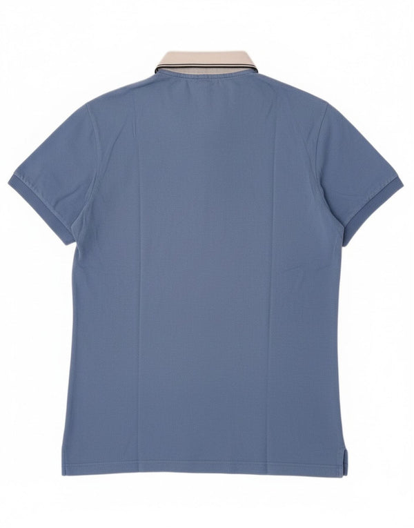 Fred Perry Mens Polo Shirt Medium Blue Colourblock Cotton