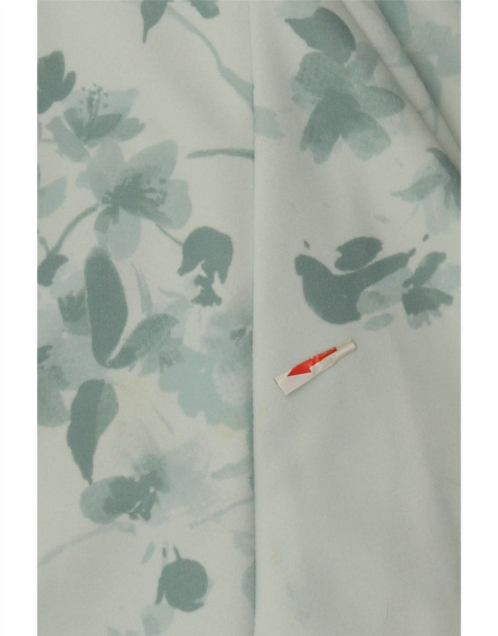 Dkny Womens Sleeveless A-Line Dress EU 40 Medium Green Floral Polyester