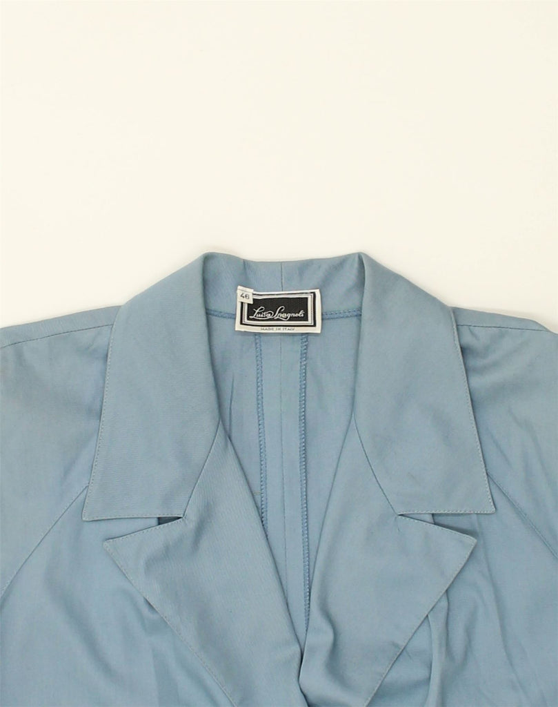 LUISA SPAGNOLI Womens 3 Button Short Sleeve Blazer Jacket IT 46 Large Blue | Vintage Luisa Spagnoli | Thrift | Second-Hand Luisa Spagnoli | Used Clothing | Messina Hembry 