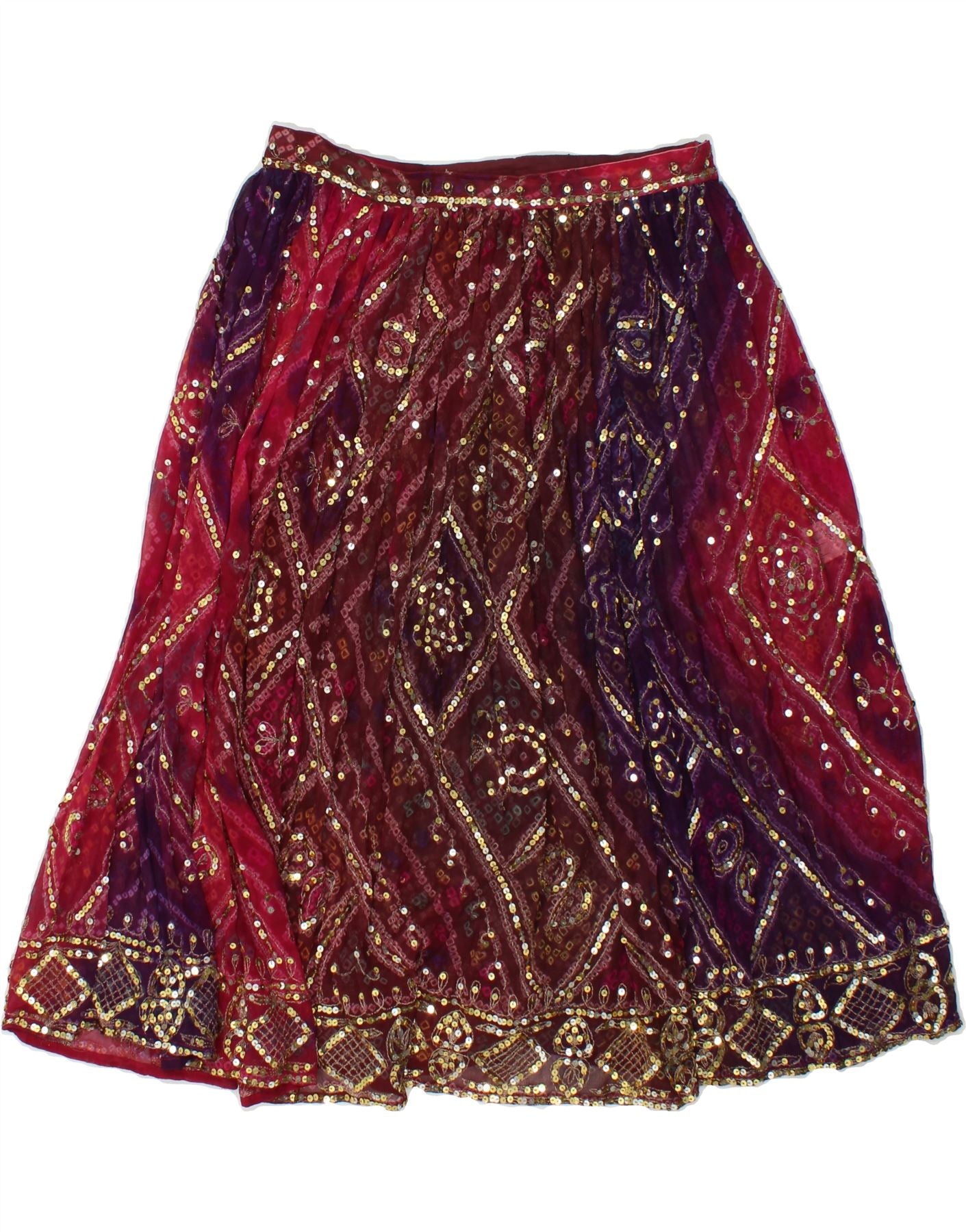 I BLUES Womens Sequin A-Line Skirt IT 42 Medium W28 Multicoloured