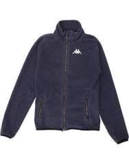 KAPPA Womens Fleece Jacket UK 12 Medium Navy Blue Polyester