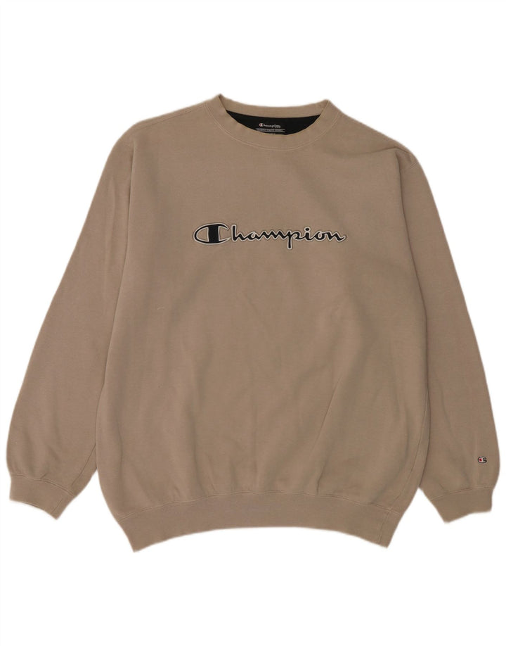 Champion Mens Graphic Sweatshirt Jumper XL Beige
