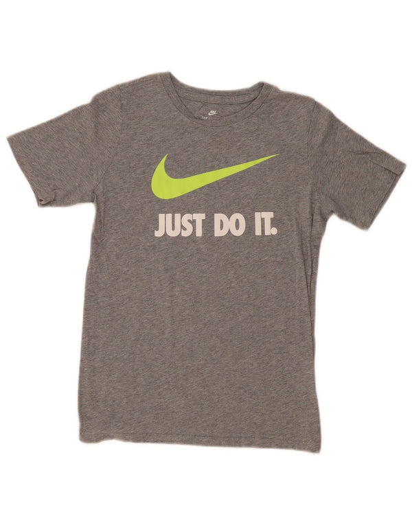 Nike Boys Athletic Cut Graphic T-Shirt Top 12-13 Years Large Grey Cotton