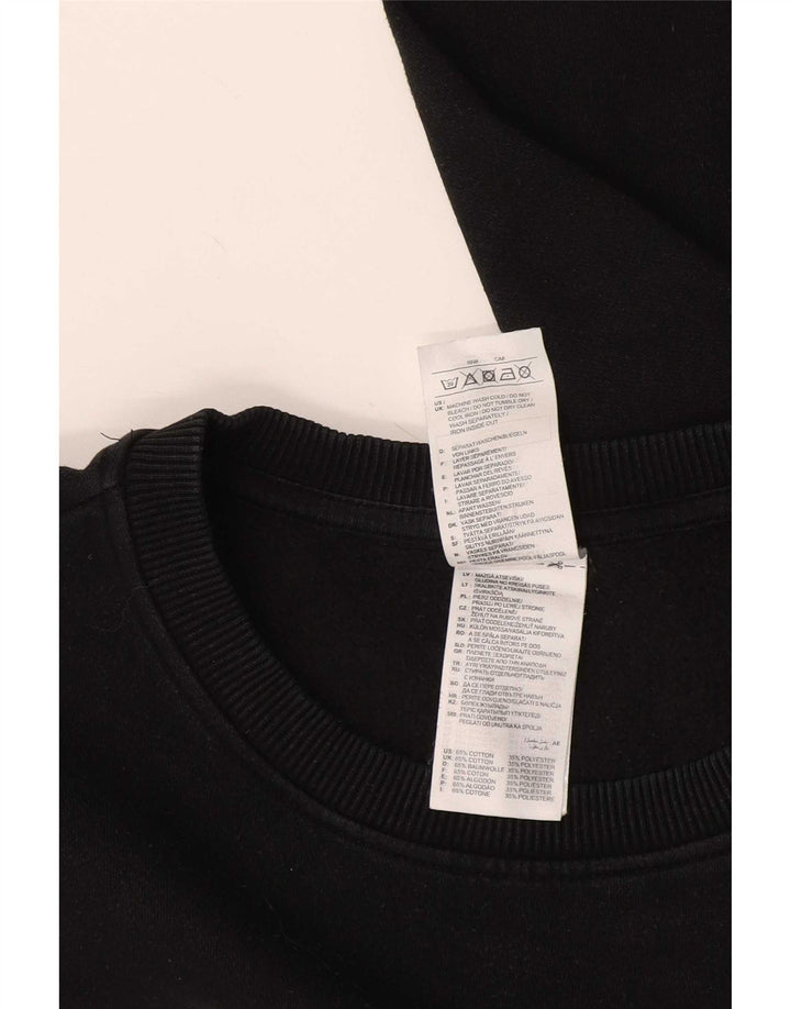 Reebok Mens Graphic Sweatshirt Jumper XL Black Cotton