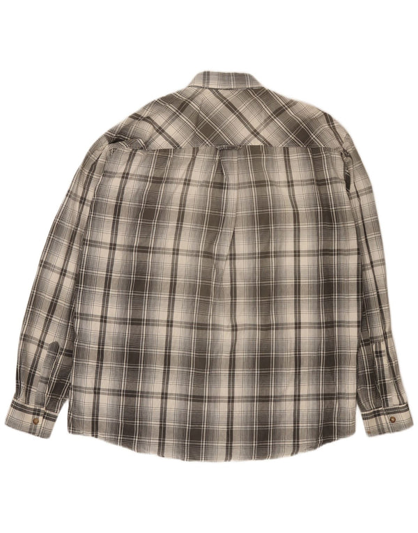 Marlboro Classics Mens Shirt Large Grey Check Cotton