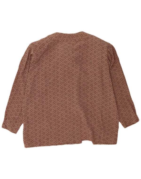 Diana Bentall's Womens Long Sleeve Blouse Top IT 53 4XL Brown Floral