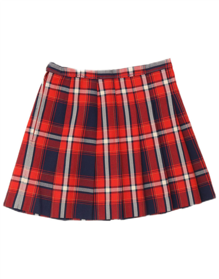 Vintage Womens Mini Pleated Skirt W26 Small Multicoloured Plaid