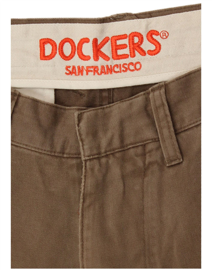 Dockers Mens Straight Chino Trousers W32 L31 Brown
