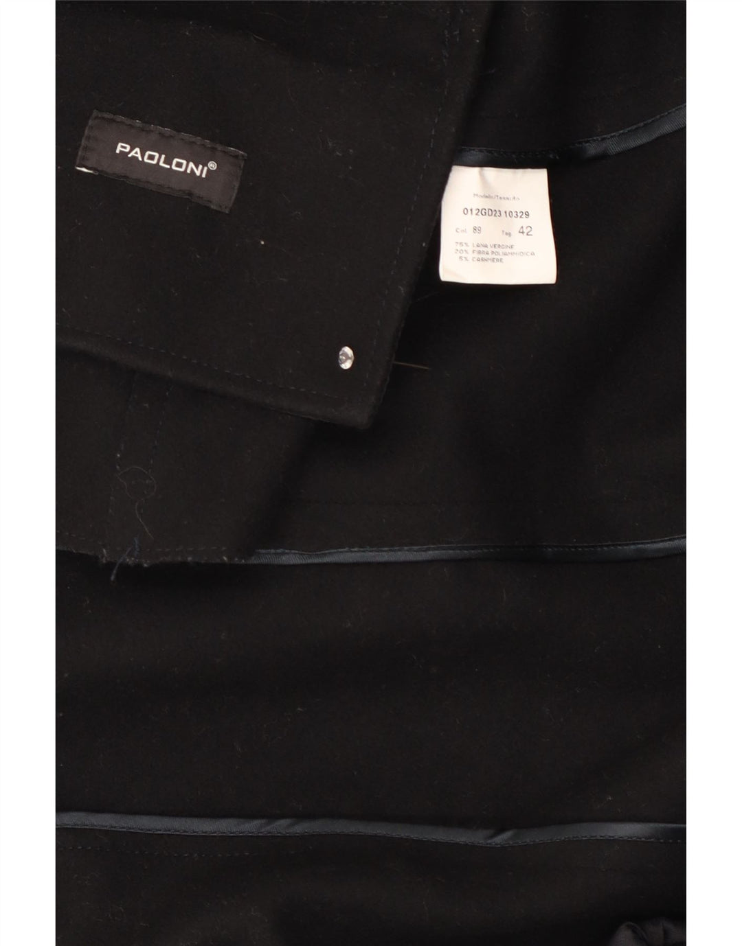 Paoloni Womens Blazer Jacket IT 42 Medium Black Wool
