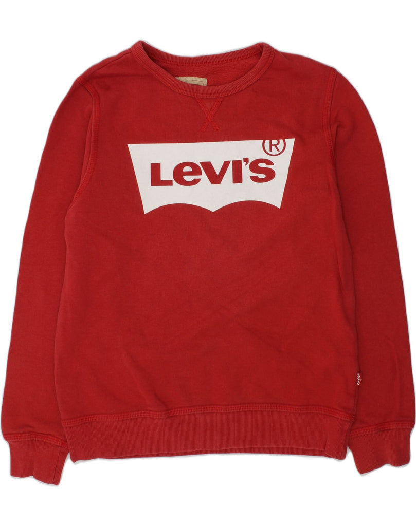 LEVI'S Boys Graphic Sweatshirt Jumper 11-12 Years Red Cotton | Vintage Levi's | Thrift | Second-Hand Levi's | Used Clothing | Messina Hembry 