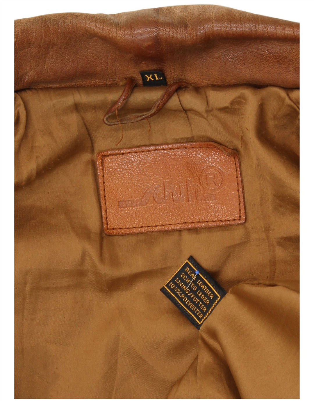 Schuh Mens Leather Jacket UK 42 XL Brown Leather