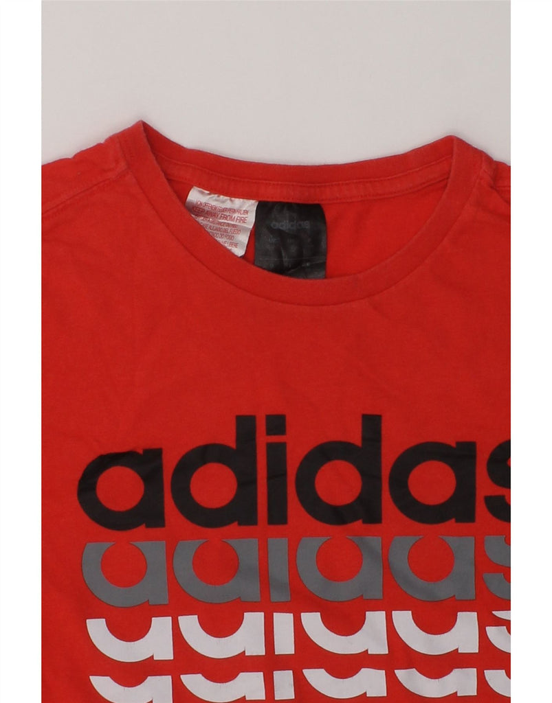 ADIDAS Girls Graphic T-Shirt Top 11-12 Years Red Cotton | Vintage Adidas | Thrift | Second-Hand Adidas | Used Clothing | Messina Hembry 