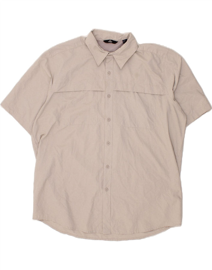 WRANGLER Mens Short Sleeve Shirt XL Grey Polyester Vintage Wrangler and Second-Hand Wrangler from Messina Hembry 