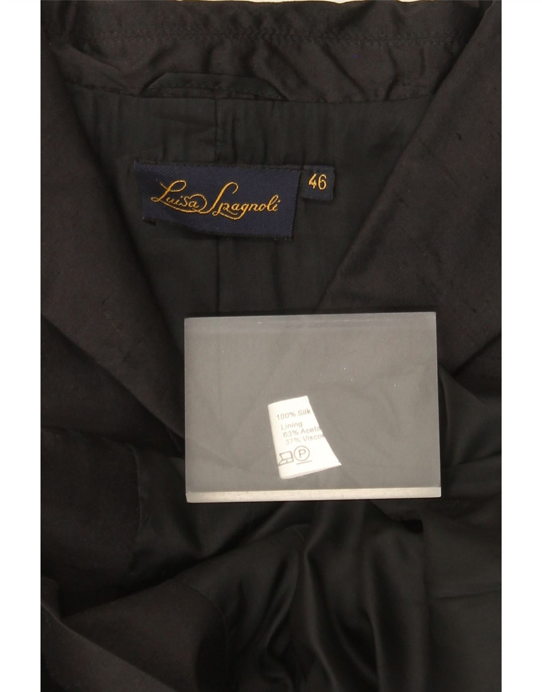 Luisa Spagnoli Womens 3 Button Blazer Jacket IT 46 Large Black Silk