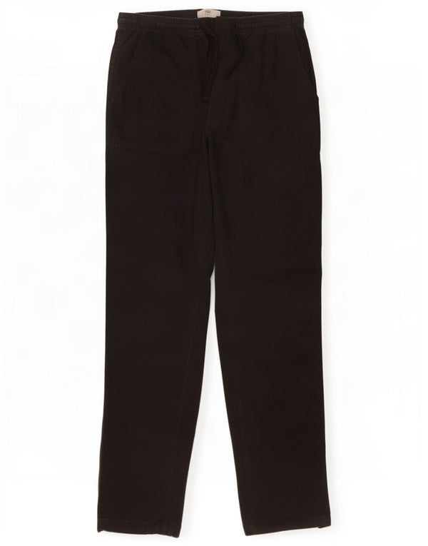 Marks & Spencer Mens Straight Chino Trousers W30 L32 Black Cotton