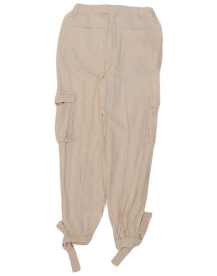 Zara Womens Joggers Cargo Trousers Small W26 L27 White