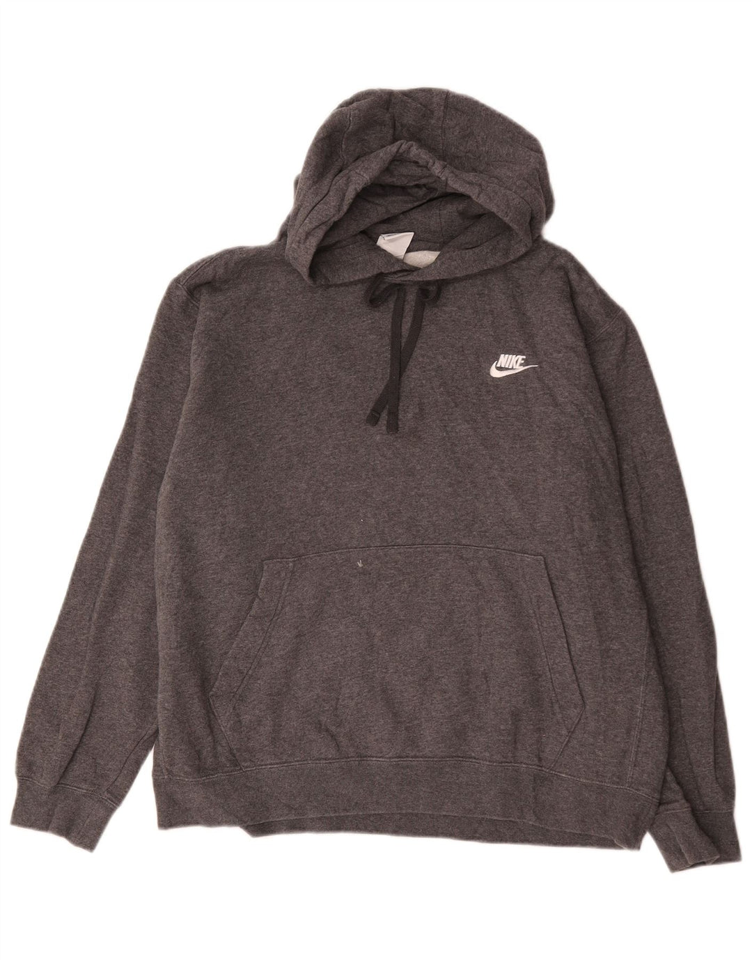 Nike Mens Hoodie Jumper Large Grey Cotton