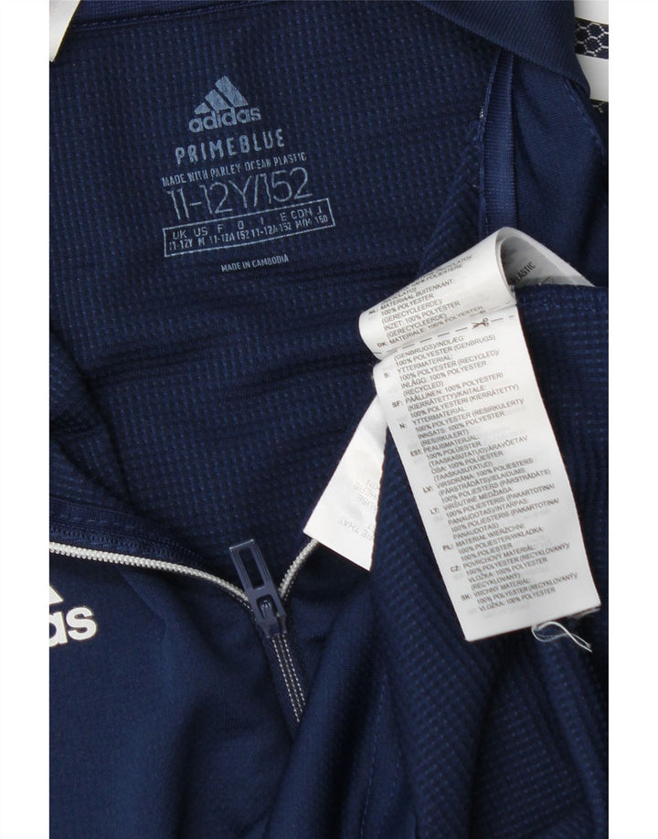 Adidas Boys Graphic Top Long Sleeve 11-12 Years Navy Blue