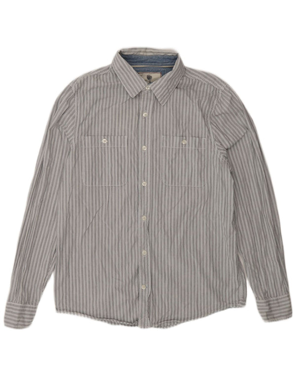 Fat Face Mens Shirt Medium Blue Striped Cotton