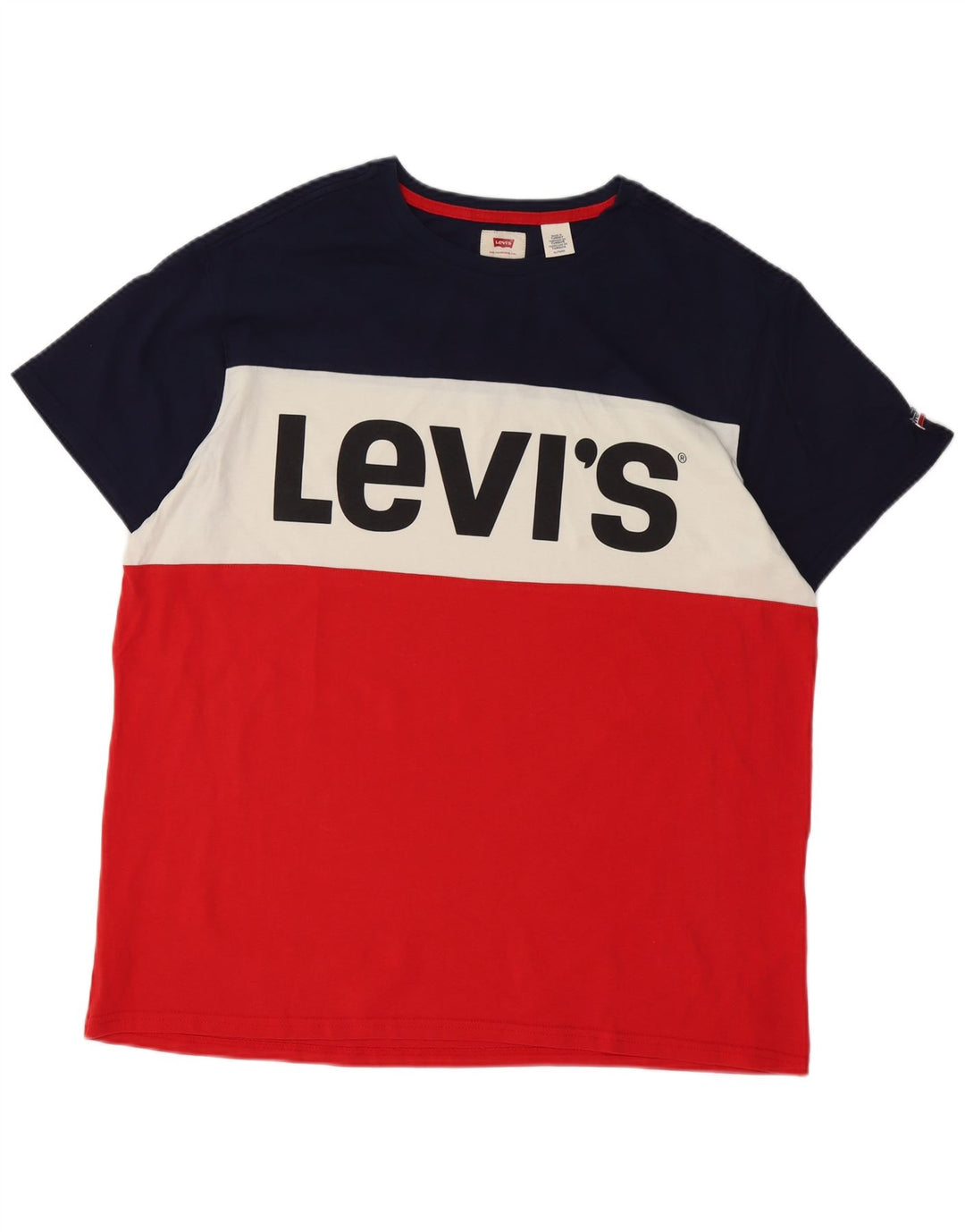 Levi's Mens Graphic T-Shirt Top XL Multicoloured Colourblock Cotton