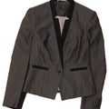 MARKS & SPENCER Womens 1 Button Blazer Jacket UK 8 Small  Grey Polyester Vintage Marks & Spencer and Second-Hand Marks & Spencer from Messina Hembry 