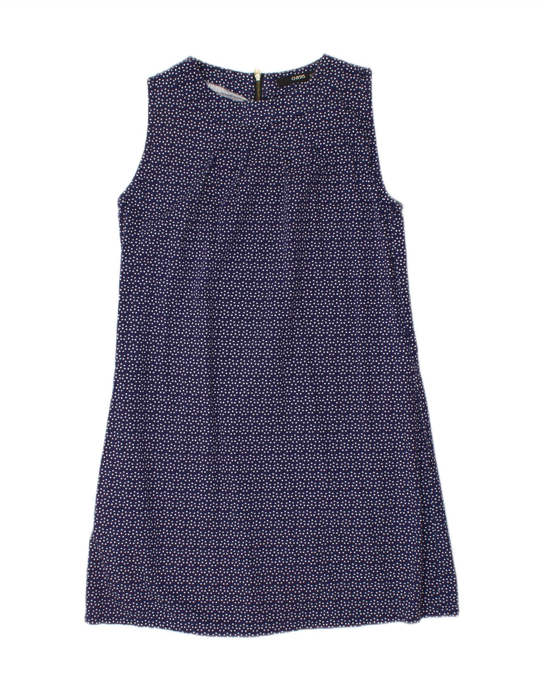 OASIS Womens Sleeveless Shift Dress UK 6 XS Navy Blue Polka Dot Polyester Vintage Oasis and Second-Hand Oasis from Messina Hembry 