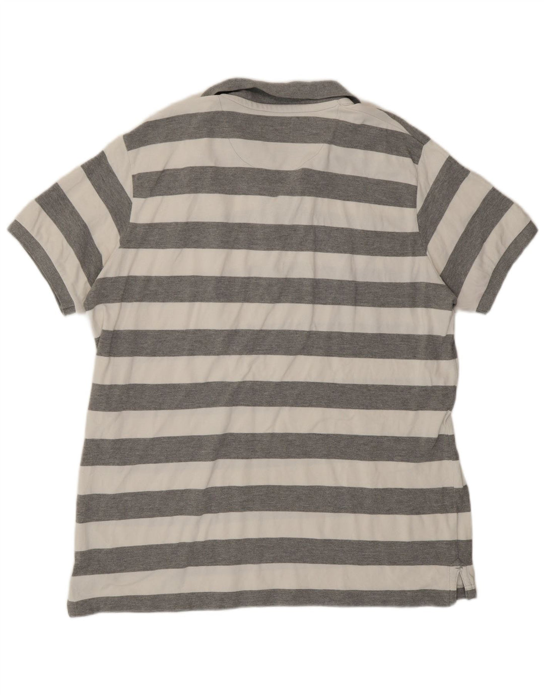 Woolrich Mens Polo Shirt 2XL Grey Striped Cotton