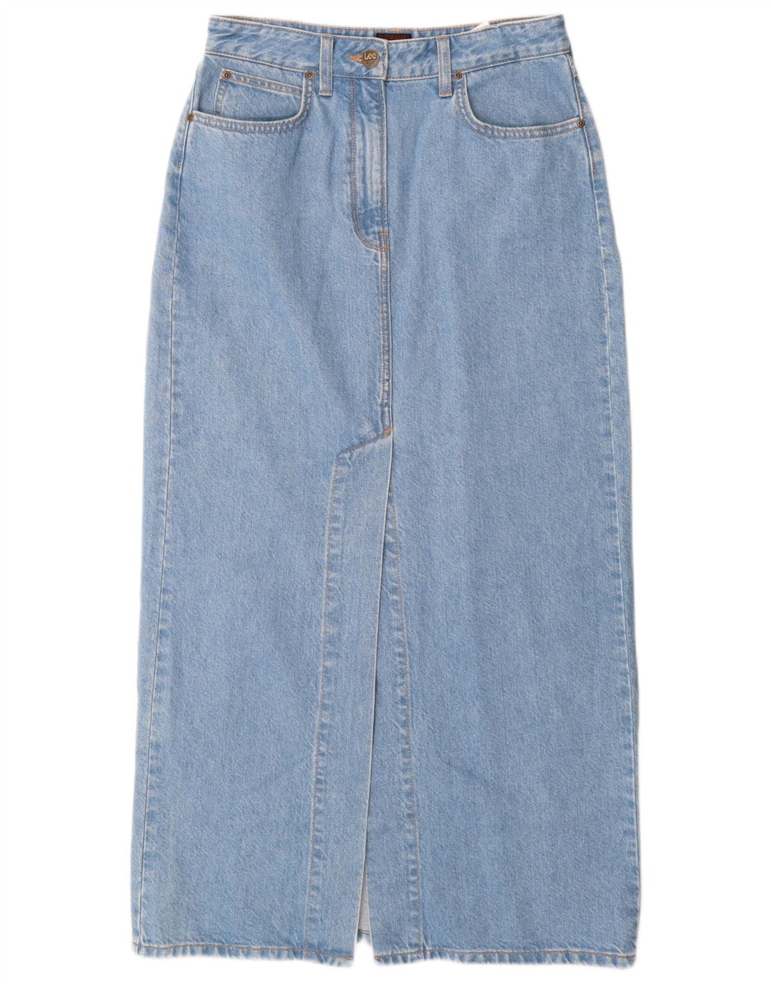 Lee Womens Maxi Denim Skirt W28 Medium Blue Cotton