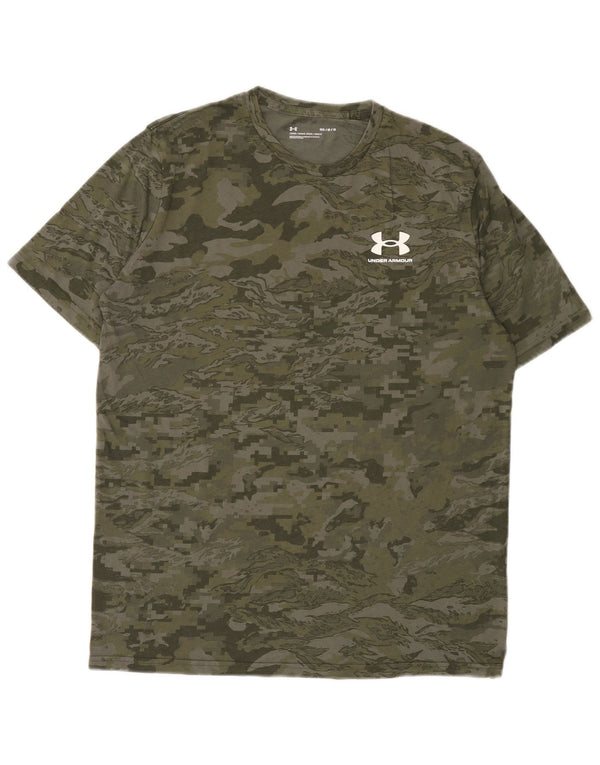 Under Armour Mens T-Shirt Top Medium Green Camouflage
