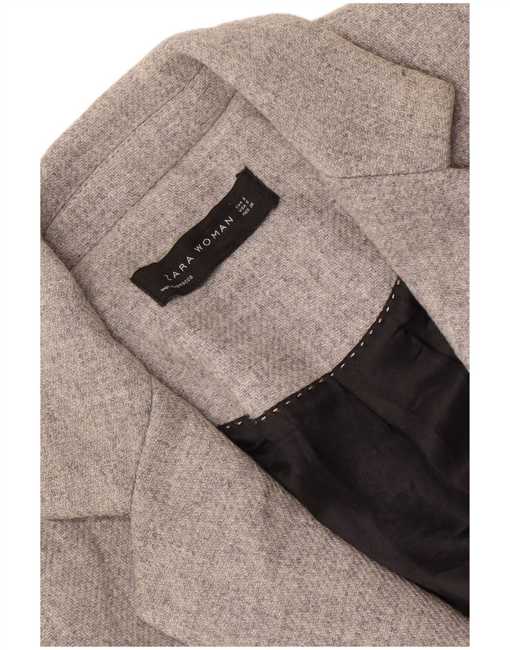 Zara Womens Overcoat UK 10 Small Grey