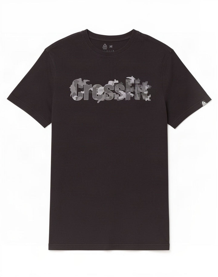 Reebok Mens Graphic T-Shirt Top Medium Black Cotton