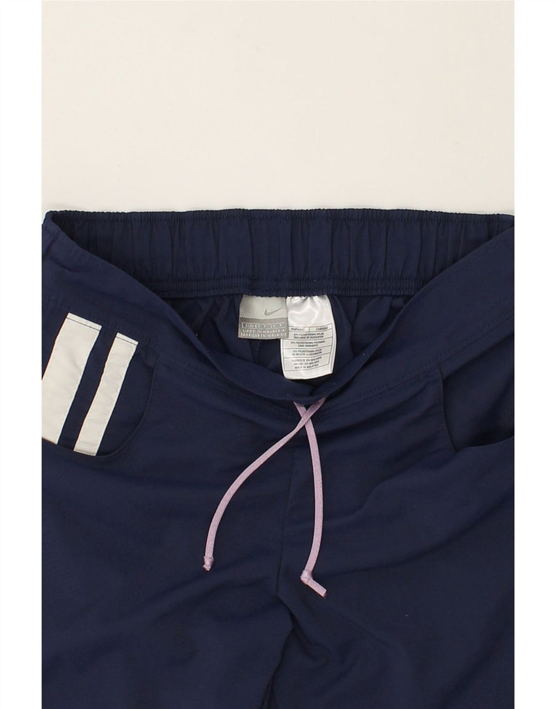 NIKE Womens Tracksuit Trousers UK 4/6 Small Navy Blue Polyester | Vintage Nike | Thrift | Second-Hand Nike | Used Clothing | Messina Hembry 