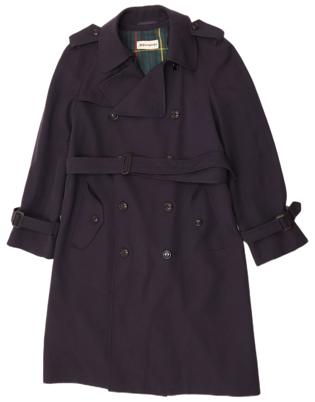 Sangiorgio Mens Trench Coat UK 38 Medium Navy Blue